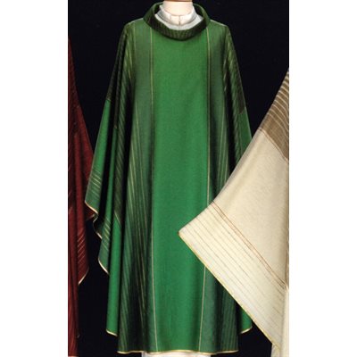 Chasuble #65-002010 Green in wool / lurex