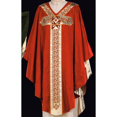 Chasuble #65-039412 rouge 100% soie