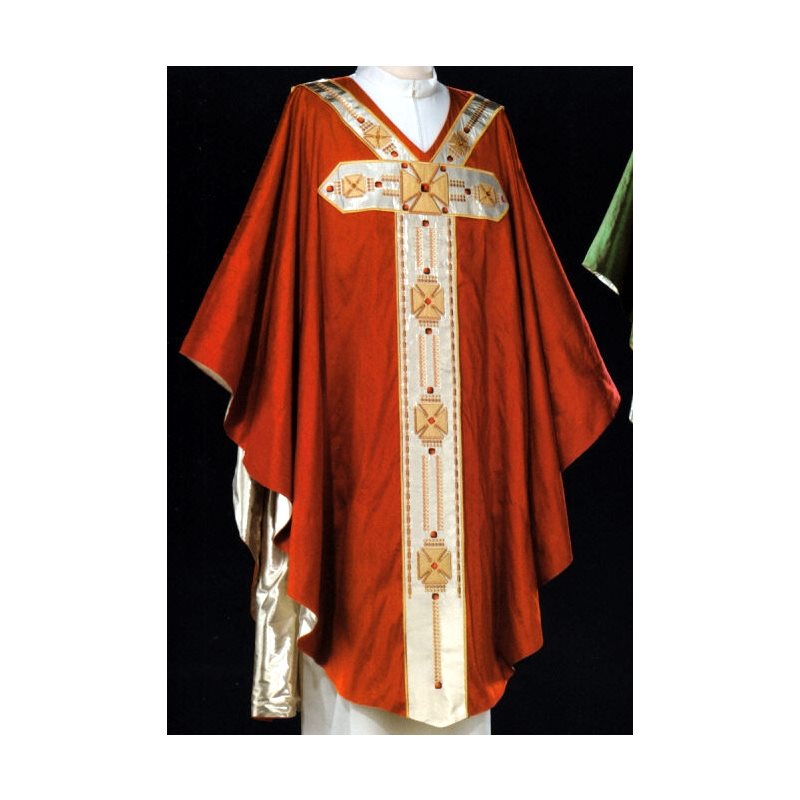 Chasuble #65-039691 rouge 100% soie