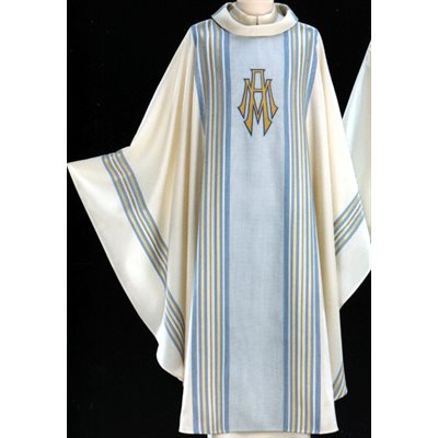 Chasuble #65-049016M mariale en laine, acrylique et lurex