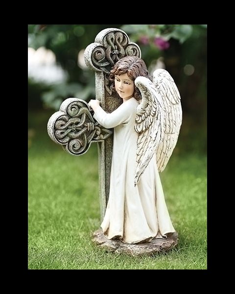 Statue Ange crucifix 11.75 " (30 cm) en résine