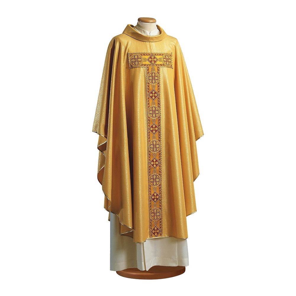 Chasuble #65-000262 80% laine / 20% lurex, doré