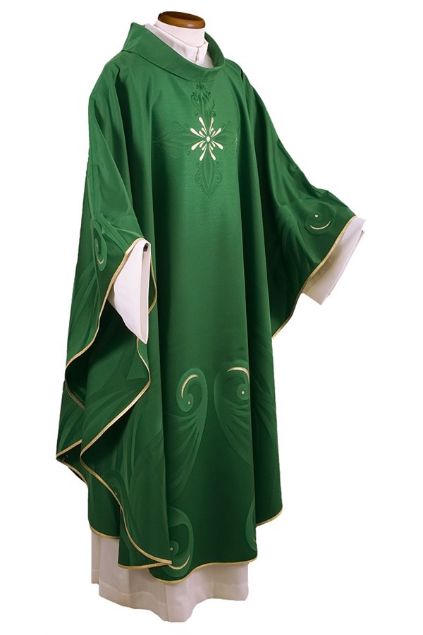 Green Chasuble #65-000561 in silk and wool