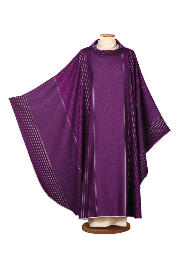 Chasuble Violette #65-002010 en laine et lurex