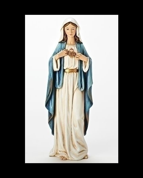 Statue Coeur Immaculée de Marie 17 3 / 4" en résine