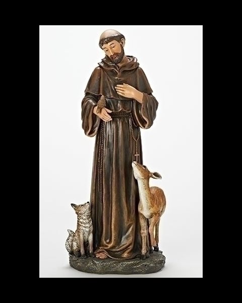 Saint frqncis Statue 18" resin