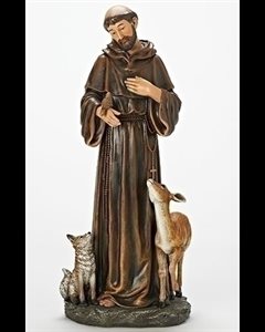 Saint frqncis Statue 18" resin
