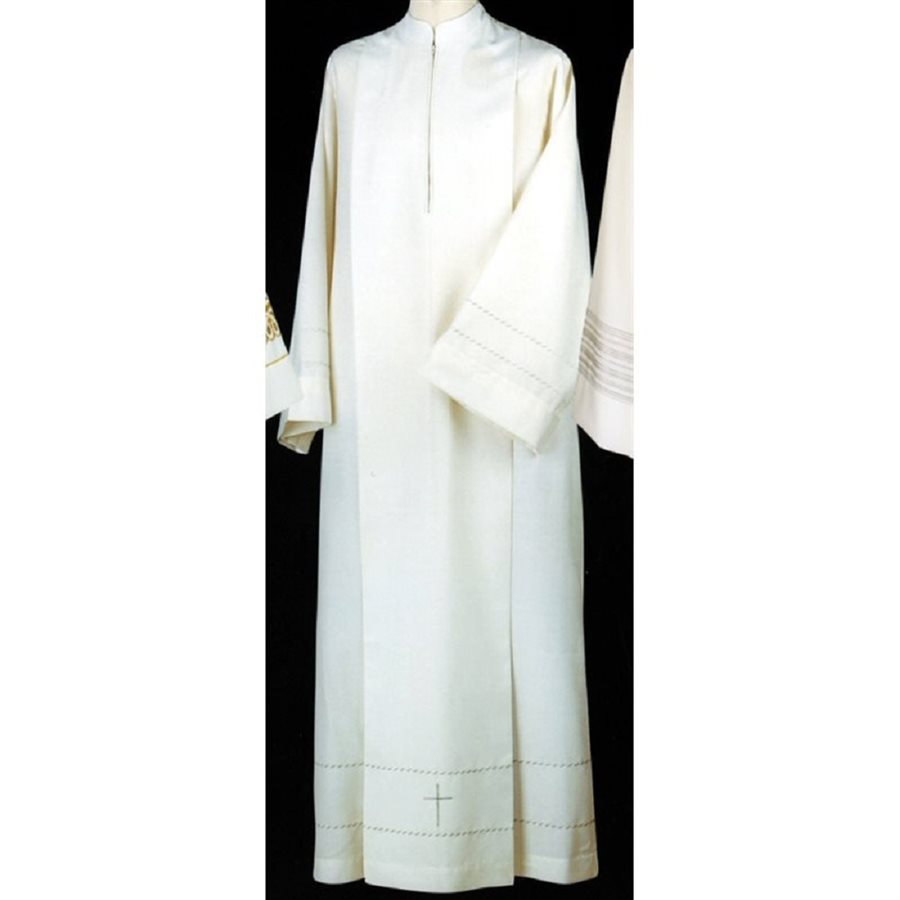 Aube 61" (155 cm) polyester / coton avec croix grecque brodée