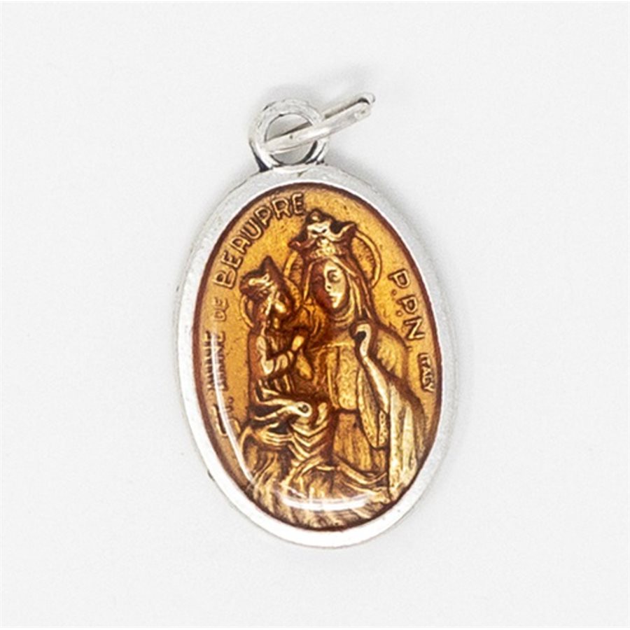 Médaille en métal oxydé, orangé Sainte Anne