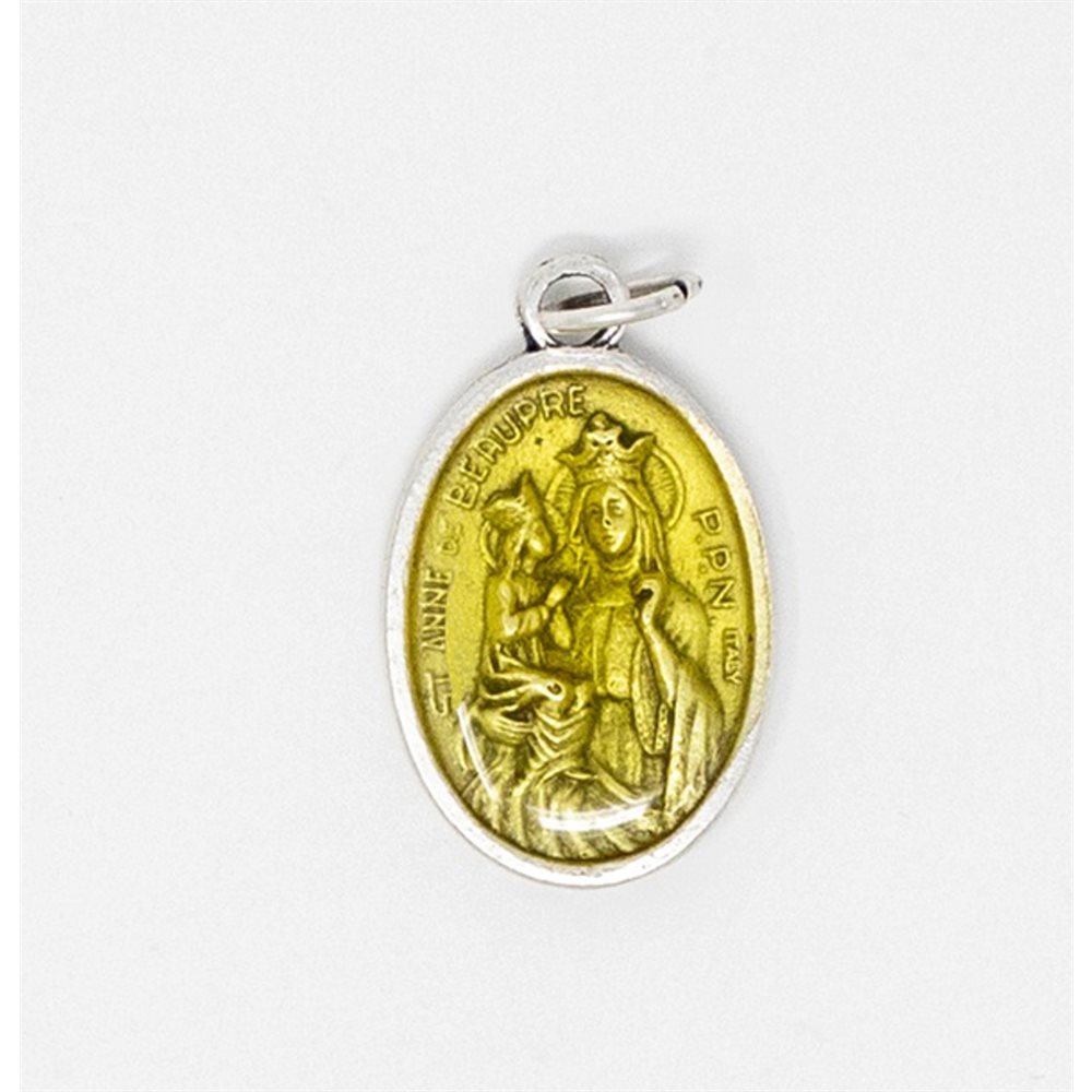 Oxidized metal Medal, St. Ann, yellow