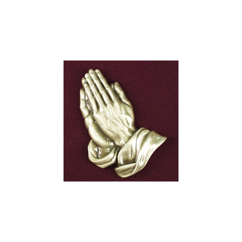 Praying Hands Bronze Applique, 4.25" (11 cm) Ht.
