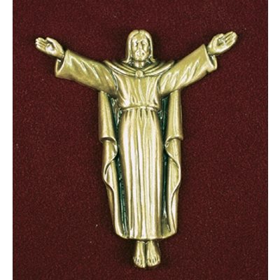Risen Christ Bronze Applique, 3.75" (9.5 cm) Ht.
