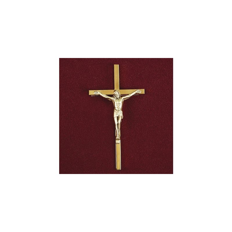 Traditional Crucifix Plated Brass Applique