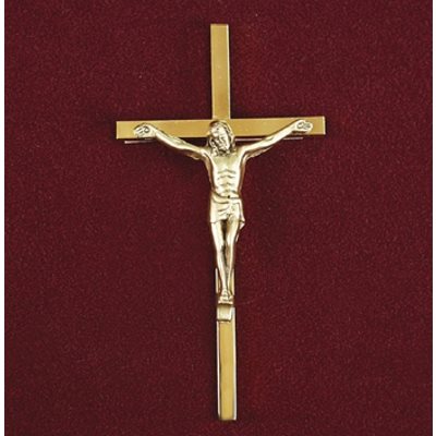 Traditional Crucifix Plated Brass Applique