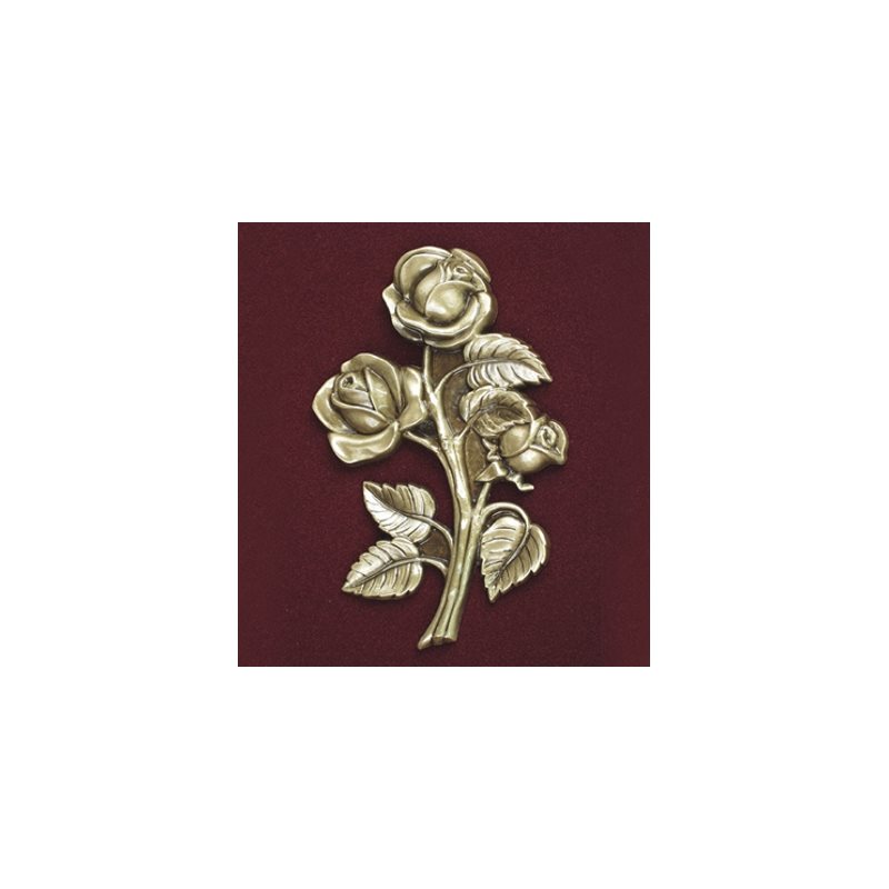 Stem Rose Bronze Applique, 5.25" (13 cm) Ht.