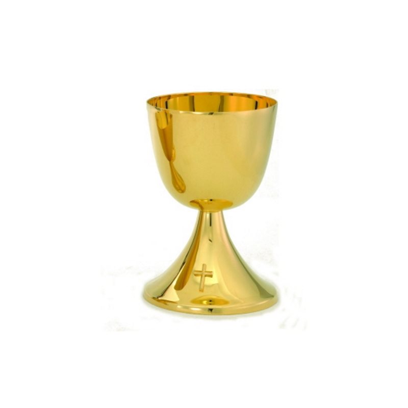 Chalice, Gold Plate 24 Kt, 6.5" (16,5 cm) Ht., Cap..: 16 oz