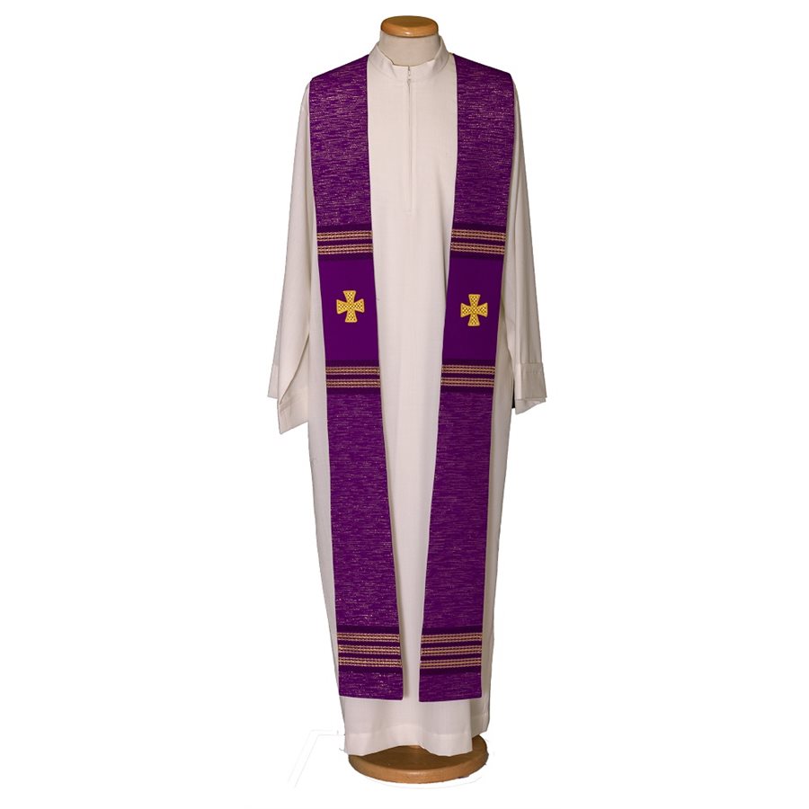 Priest Stole #80-049030 wool and lurex, Purple