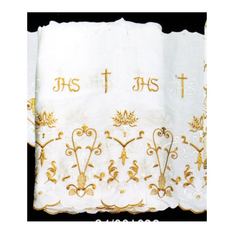 White and Gold Lace JHS 14.5" (37 cm) Wide / yard