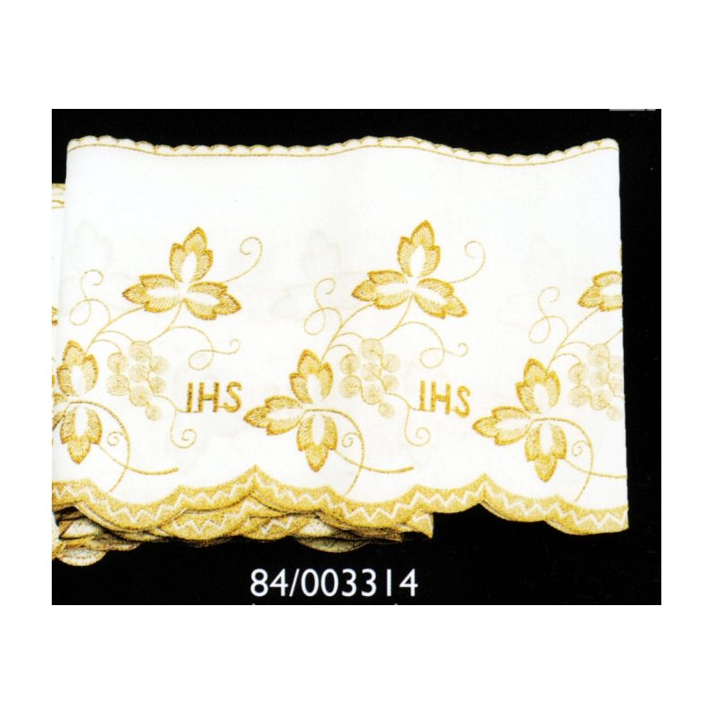 White and Gold Lace IHS 11" (28 cm) Wide / meter