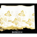 Dentelle blanche et dorée IHS 11" (28 cm) largeur  /  verge