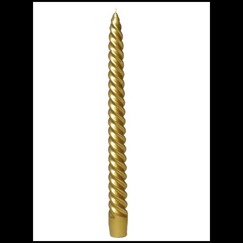 12" (30 cm) Box of 12 Spiral Candle GOLD METAL.