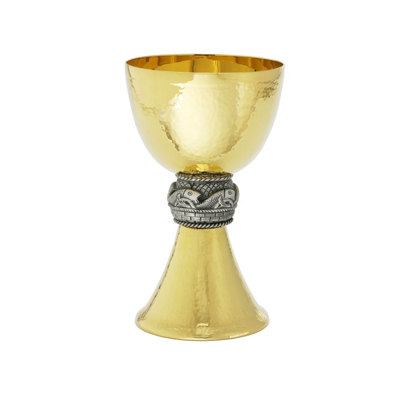 Calice 7 3 / 8" Ht. et patène creuse 6 1 / 8" (15.5 cm) Diamètre