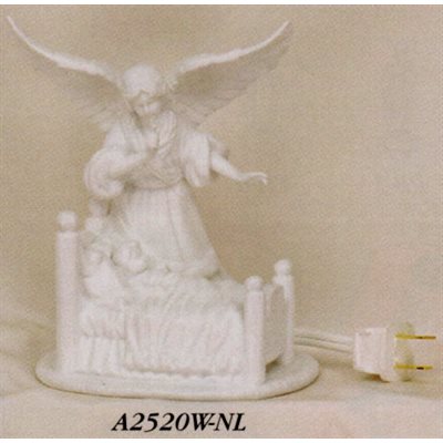 Veilleuse électrique Ange Gardien 6" (15 cm) en porcelaine