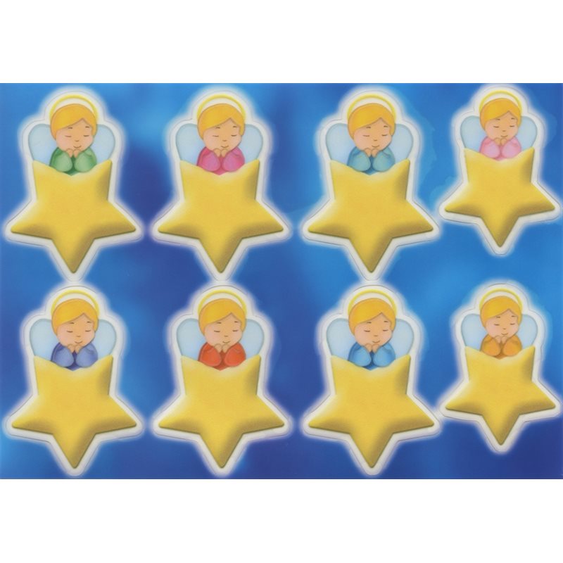 Glow in the Dark Sticker -Angel on a Star / Sheet of 8-pcs