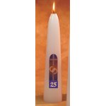 25th Anniversary Wedding Candle, 2 5 / 8" x 12" (67 x 300 mm)