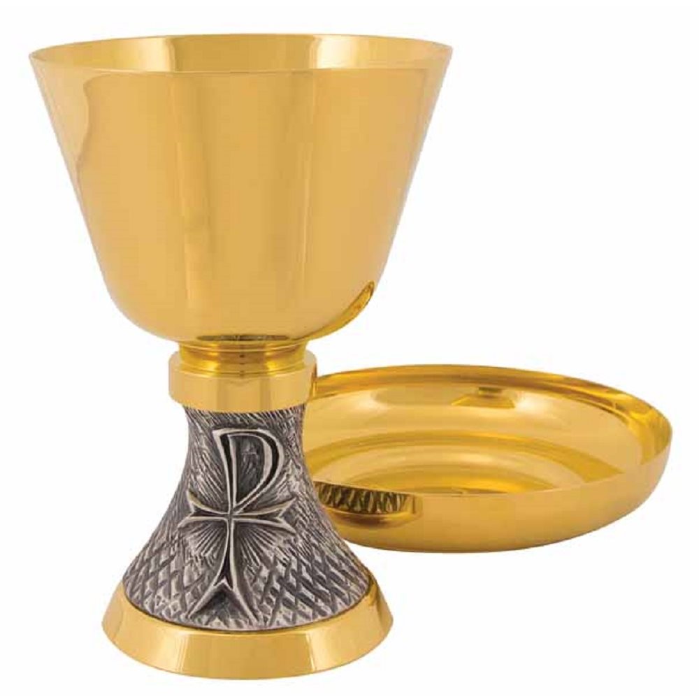 Chalice 6 3 / 4" (17 cm) Ht. w / bowl paten 6 1 / 8" (15.5 cm) D