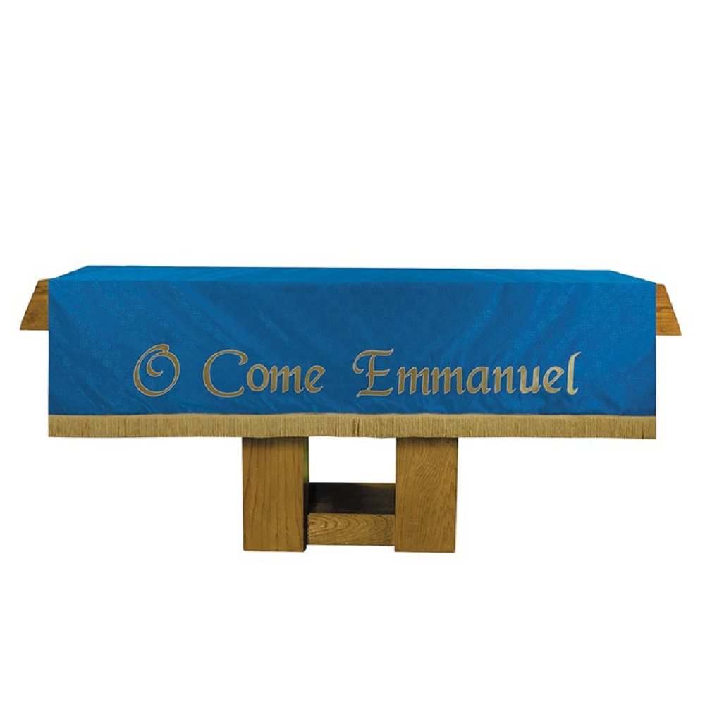 O COME EMMANUEL Maltese Cross Jacquard Altar Frontal - Blue