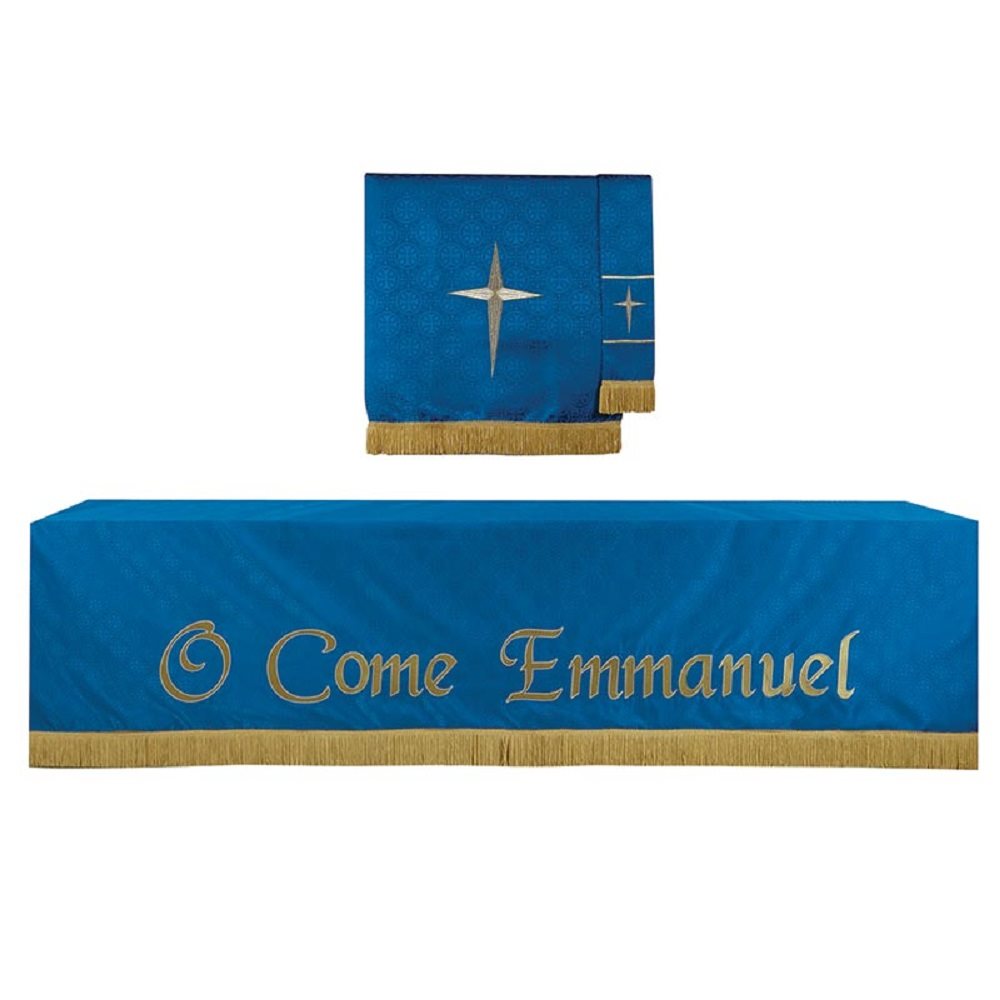 Ensemble de Parement Jacquard Croix de Malte O COME EMM Bleu