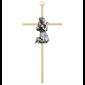 Croix 1ère communion fille métal doré et argenté 7" (18 cm)