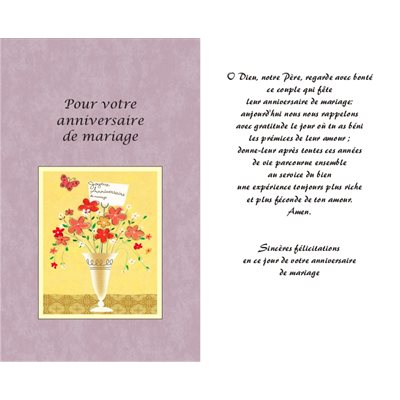 Carte Anniversaire Mariage 5.25'' x 8.5'' (French Card)