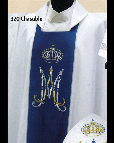 Marial Chasuble and Stole #320 White