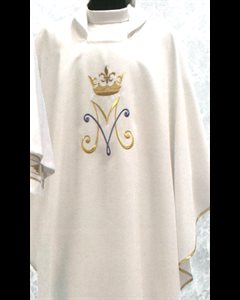 Chasuble Mariale #345 Blanche