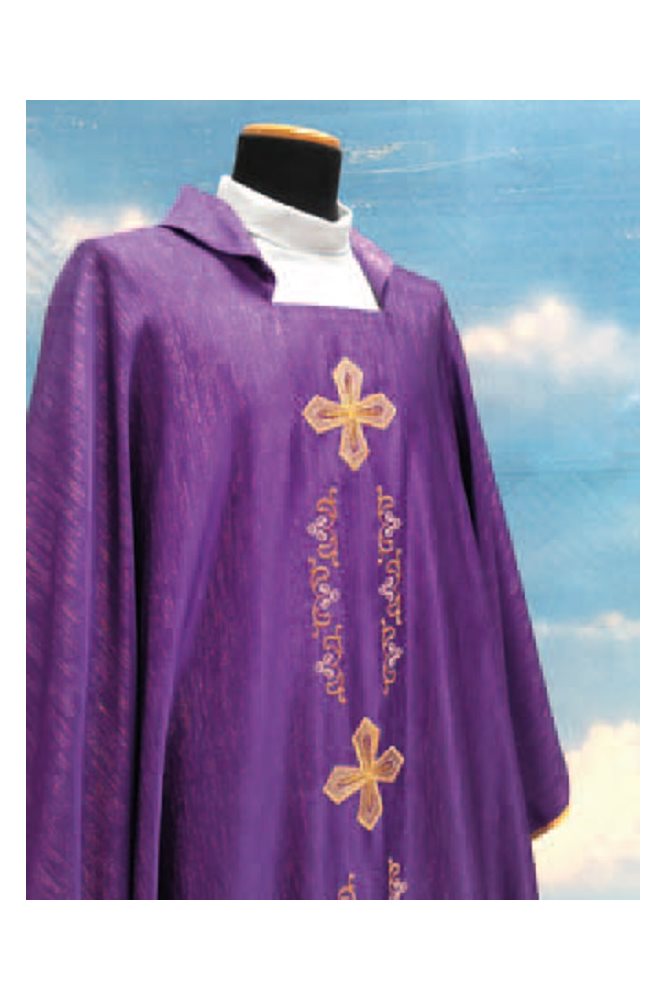 Chasuble et Étole #435 (95% LAINE, 5% FIL D'OR) Chasuble et Étole #435 (95% LAINE, 5% FIL D'OR)