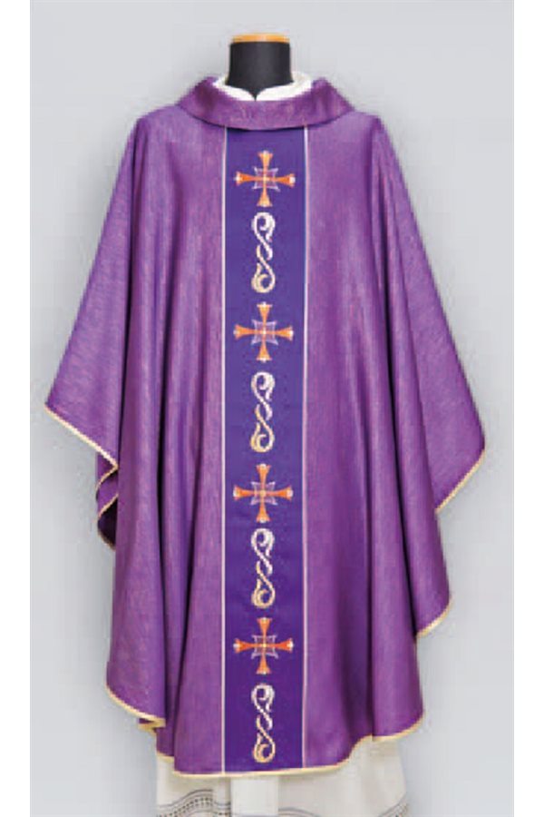 Chasuble et Étole #659 (95% LAINE, 5% FIL D'OR)