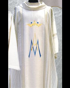 Marial Chasuble and Stole #815 White