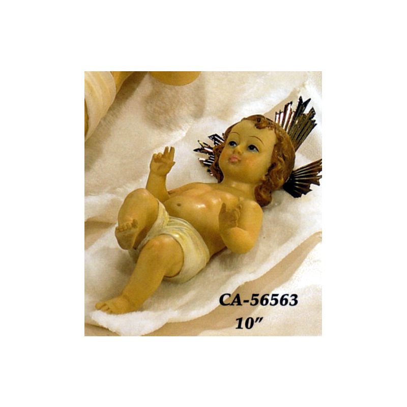 Resin Infant Jesus With Gold Rays, 10" (25.5 cm)