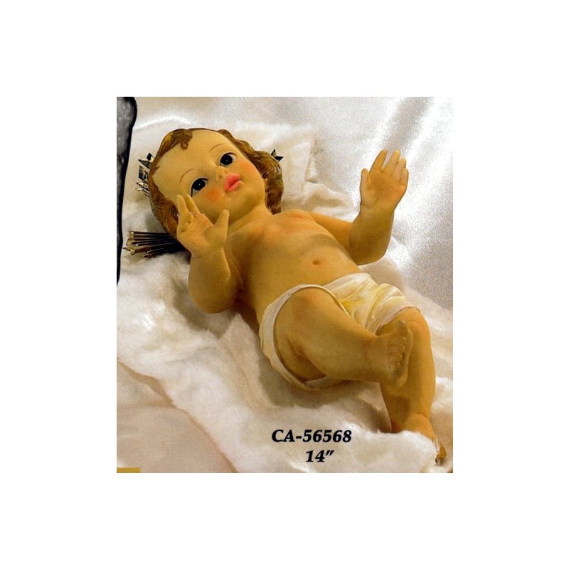 Resin Infant Jesus With Gold Rays, 14" (35.6 cm)
