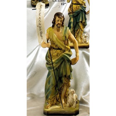St. John the Baptist Color Resin Statue, 16" (40.5 cm)