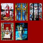Cartes d'Offrande de Messe "Vitrail" / pqt 100