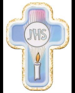 Wood First Communion IHS Cross, 4'' x 6' (10 x 15 cm)