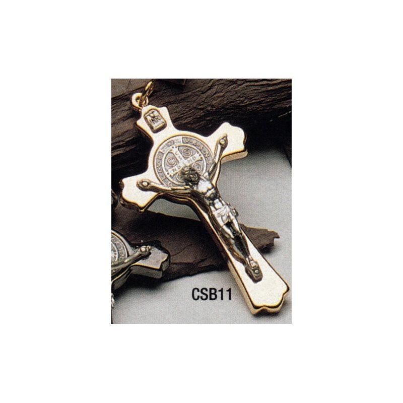 St. Benedict Cross 3" (7.6 cm) gold plated