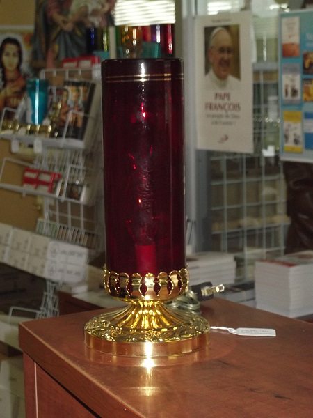 Lampe du sanctuaire électrique sur table 10" (25 cm) Ht.
