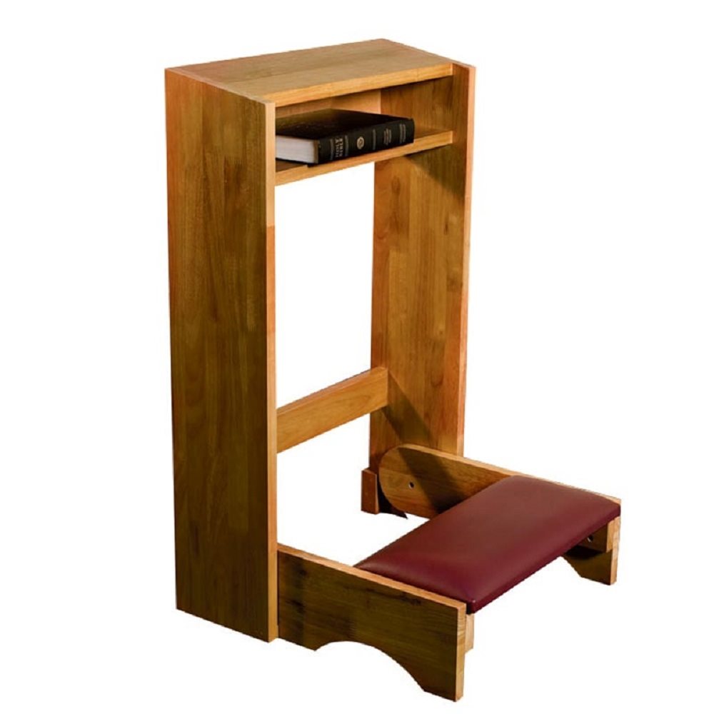 Padded Folding Kneeler - Pecan Finish