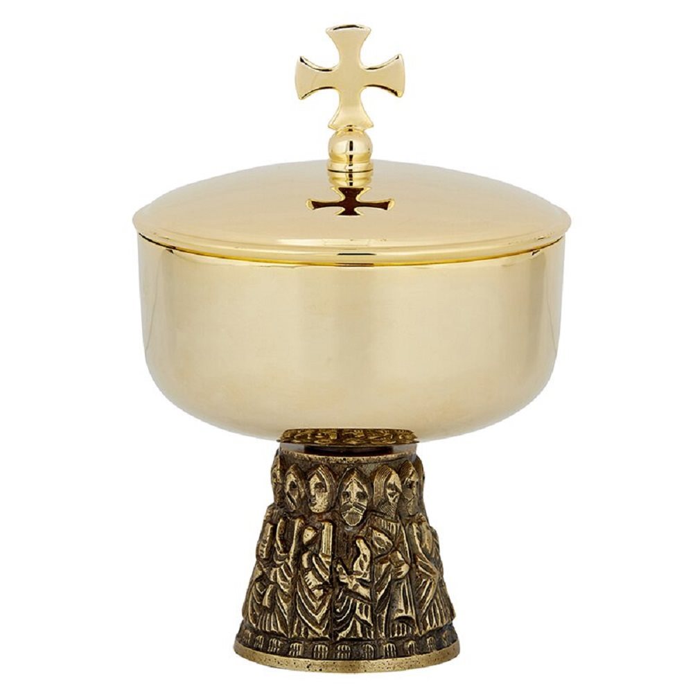 Last Supper Ciborium with cover high polished brass...