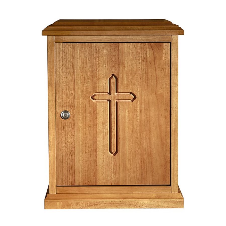 Plain Cross Wood Tabernacle - Medium Oak