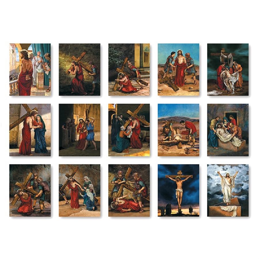 Stations of the Cross Banners, 15" x 19" - Set of 15